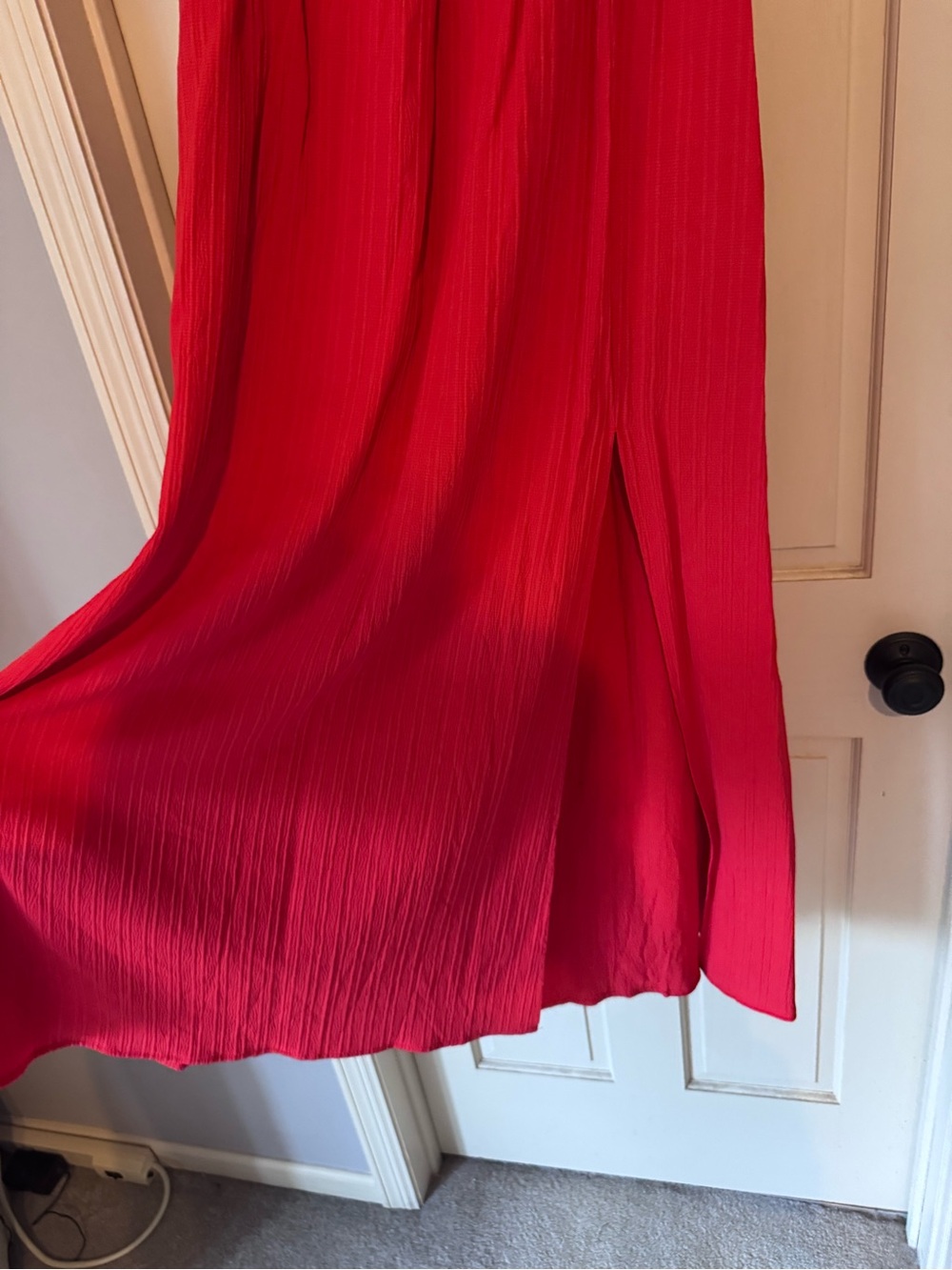 SHEIN Red Off-Shoulder Ruffle Maxi Dress - Picture 2 of 3